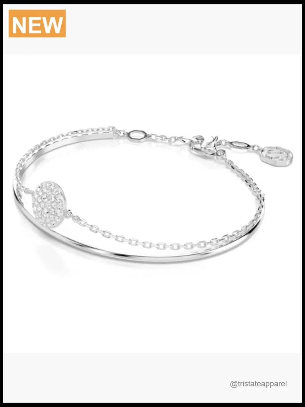 Bangle Bracelet with Meteor Motif & Crystal Snow Pavé